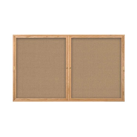 United Visual Products Double Door Indoor Enclosed Easy Tack Bo UV332EZ-GREEN-GOLD